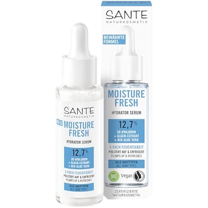 Sante SERUM WITH 3D HYALURON, ALGAE EXTRACT & ORGANIC ALOE VERA, FOR INTENSELY HYDRATED, REFRESHED AND PLUMPED SKIN, MOISTURE FRESH HYDRATOR SERUM, 30 ML - Image 1